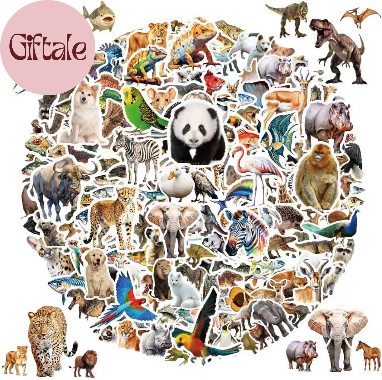 200 Pcs Cute Animal Stickers Bulk for Kids,Girls,Boys,Teens Adults.Waterproof Vi