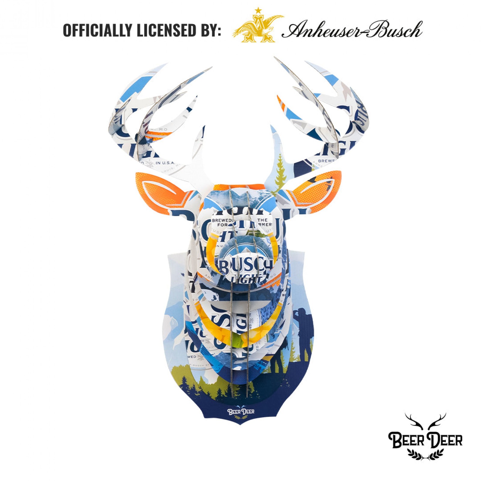 Busch Light Cardboard Deer Head Mount Multi-Color