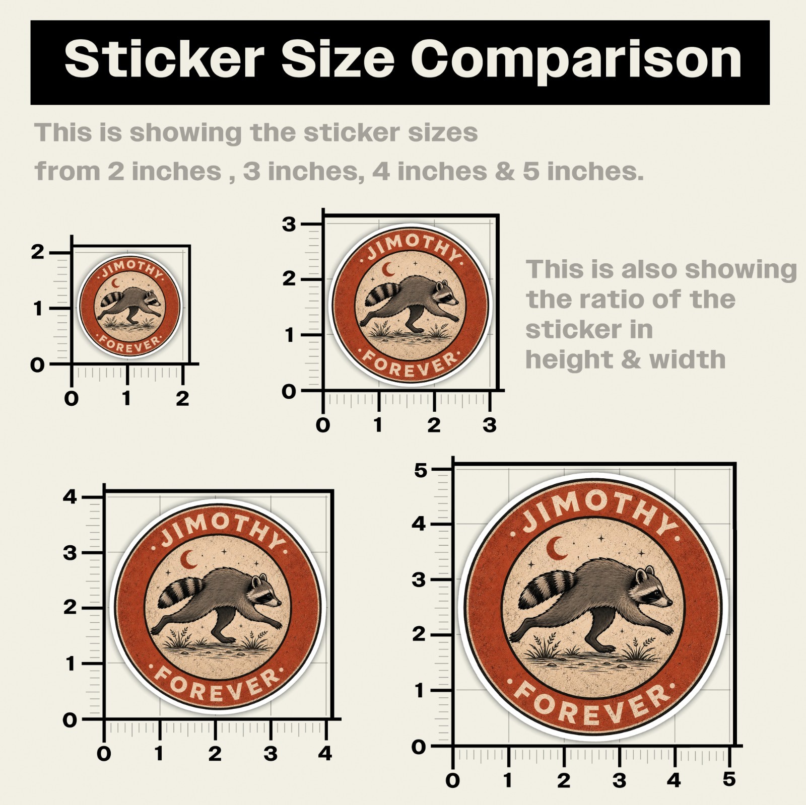 Jimothy Racoon Sticker Funny Meme Racoon Trendy PNW Wildlife Seattle Stickers