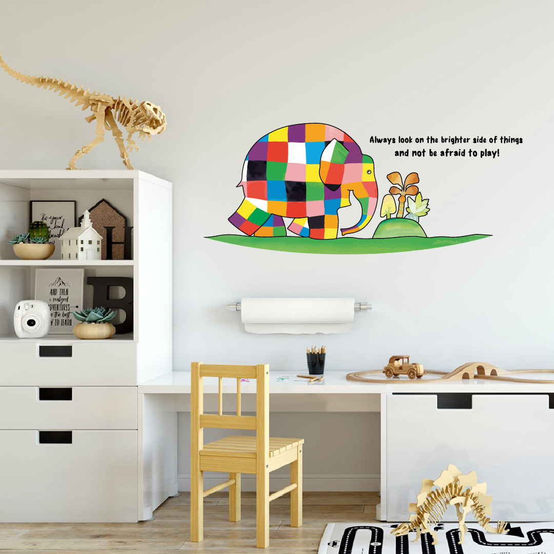 Vinyl Home Decor Elmer The Patchwork Elephant Inspirational Wall Decal Quotes