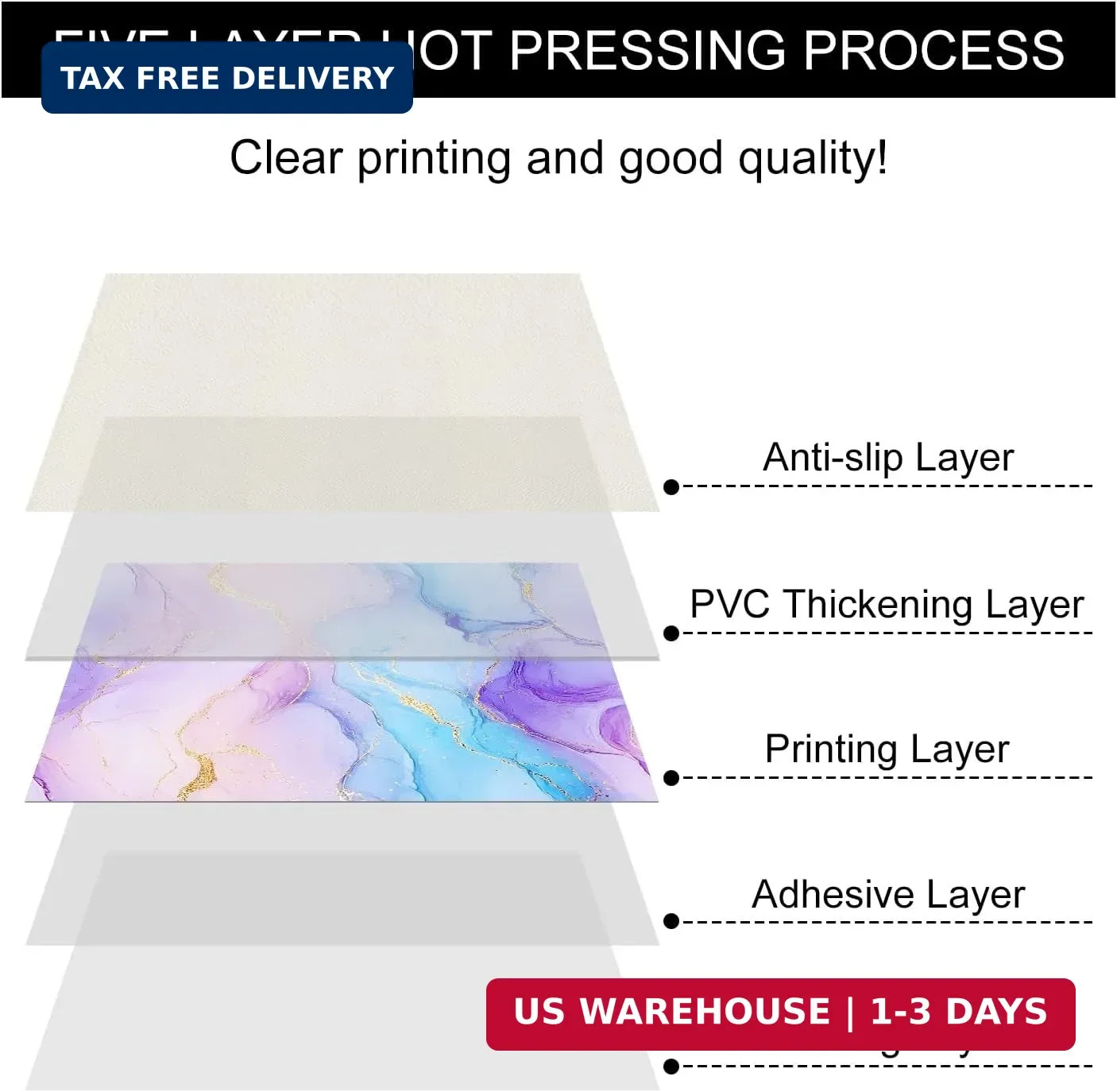 HOMETITUTE Gradient Ink Marble Gold Line Floor 12in Vinyl Tile | Sticker Decal P
