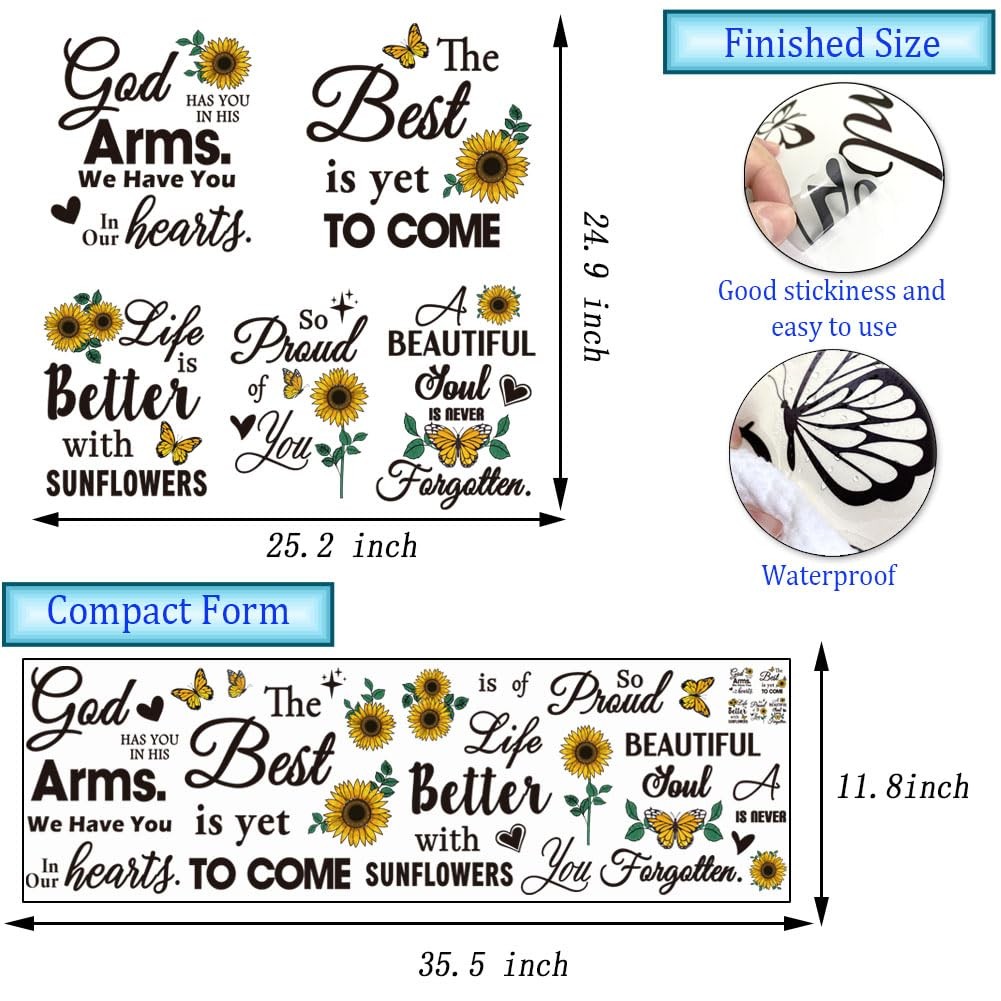 5 Pieces Bible Verse Wall Stickers Inspirational Wall Decal Sunflowers and Bu…