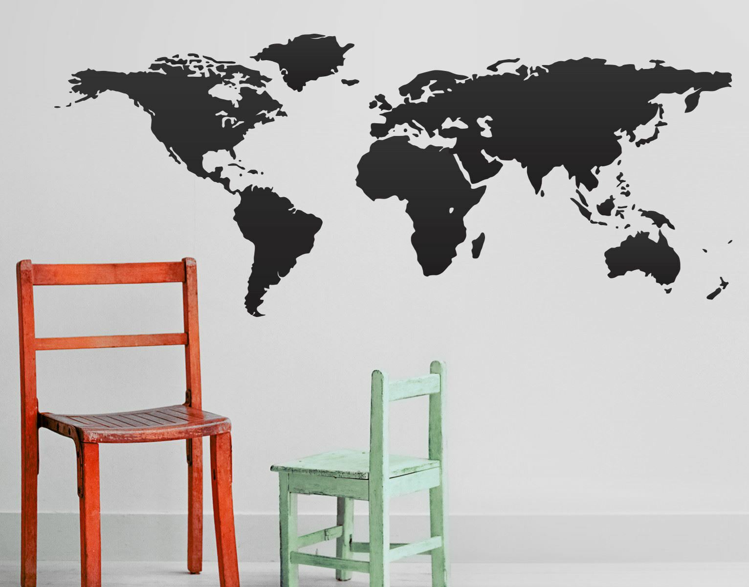Stickerbrand World Map Vinyl Wall Decal Sticker #131 Multiple Size Map Decal.