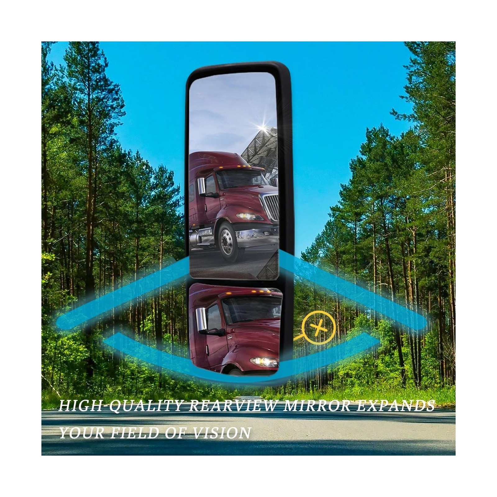 Replacement International Lt625 Hood Mirror compatible with 2018 LT625 (Chrom…