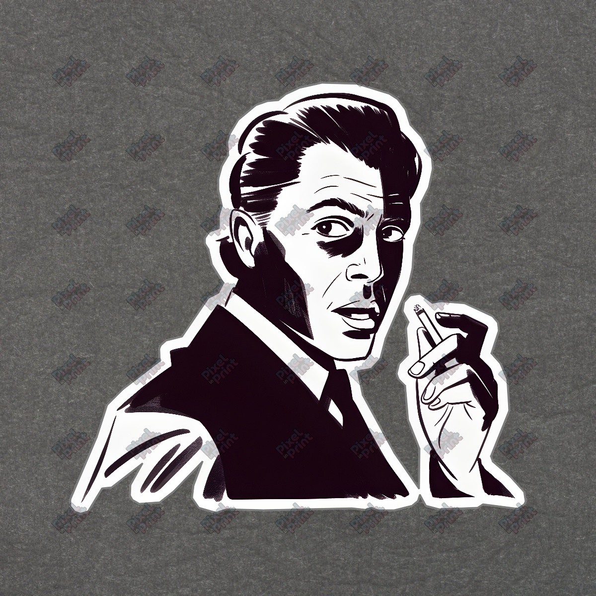 Vintage Film Noir Wall Art Stylish Black and White Detective #8742