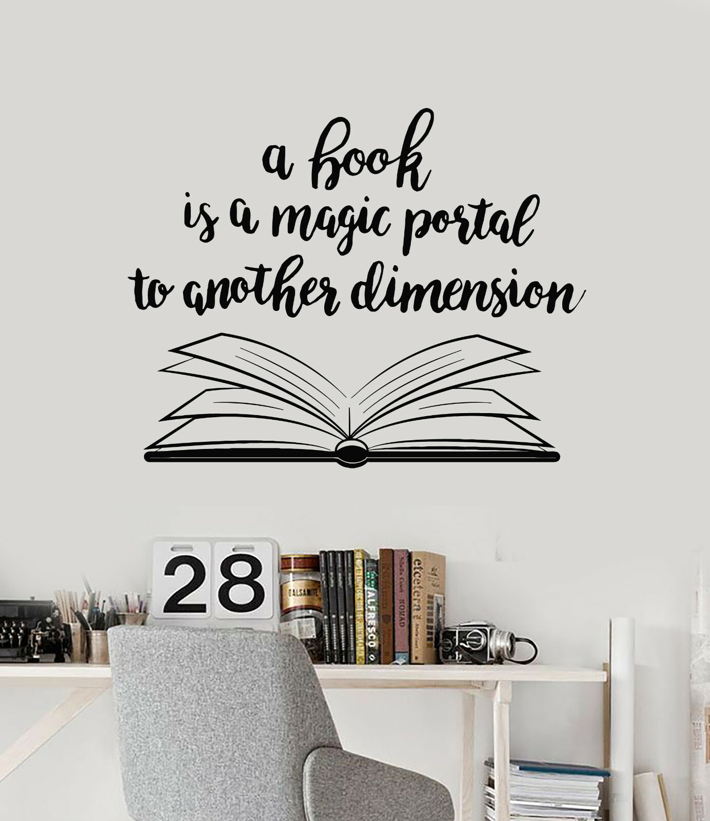 Book Quote Vinyl Wall Decal Reading Room Book Shop Art Decor Stickers (ig5297)