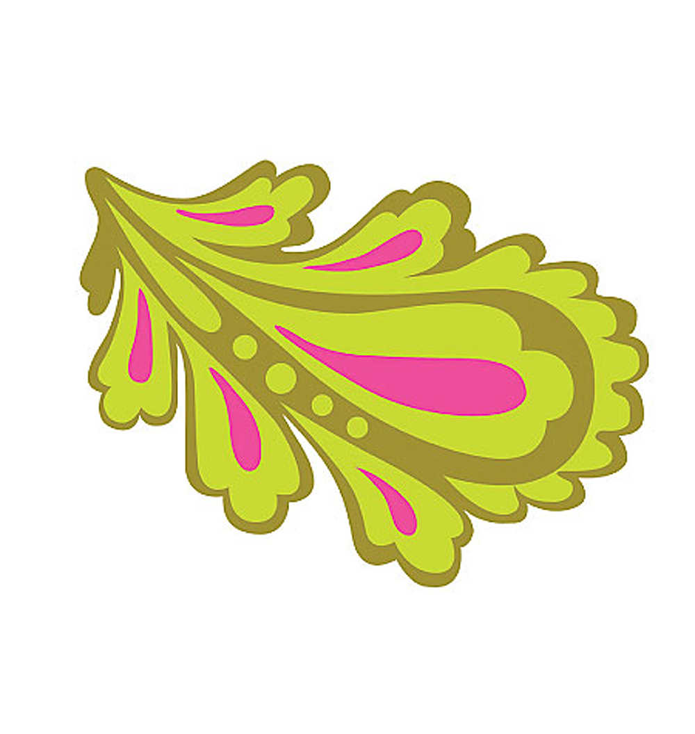 Fresh Paisley Damask Toils Green Hot Pink Stickers Decals Walls Wood Glass Paper