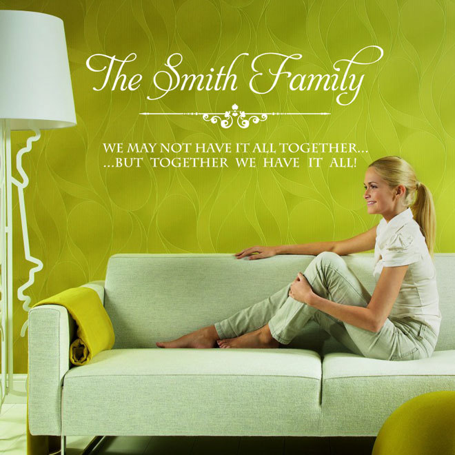 Personalised Family Name Vinyl Wall Sticker Art Lounge Bedroom Kitchen Home Deco