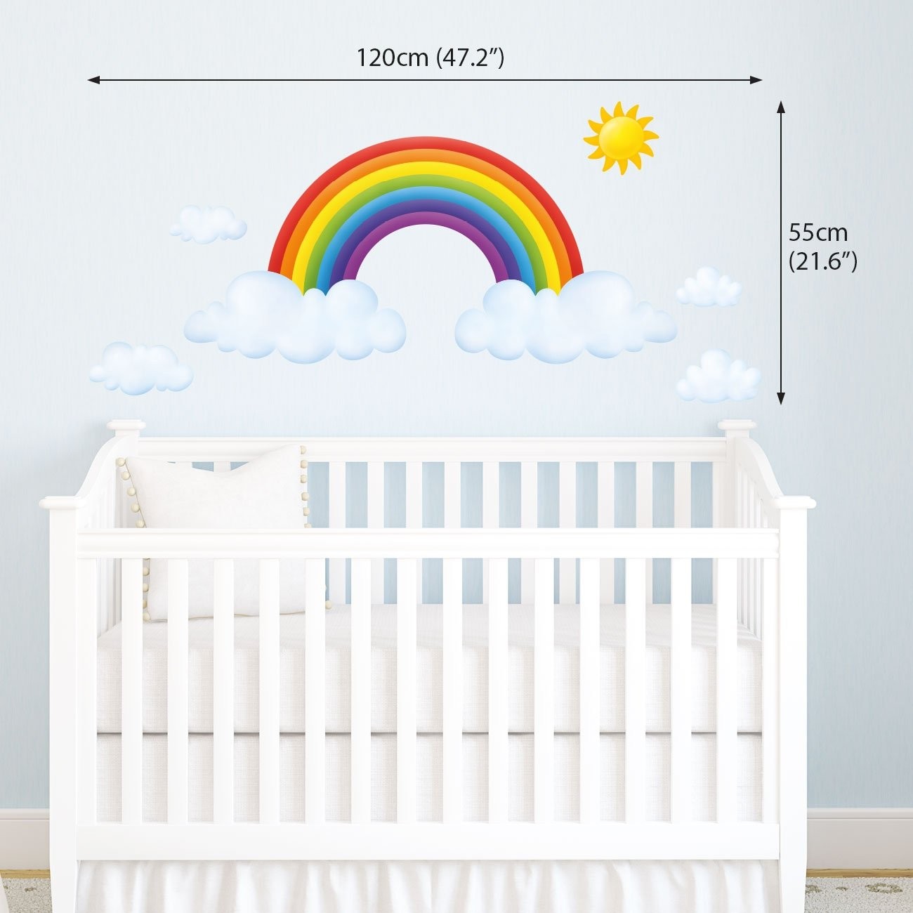 SG2-1713 Rainbow and Clouds Wall Stickers Wall Decals Peel and Stick Removabl…