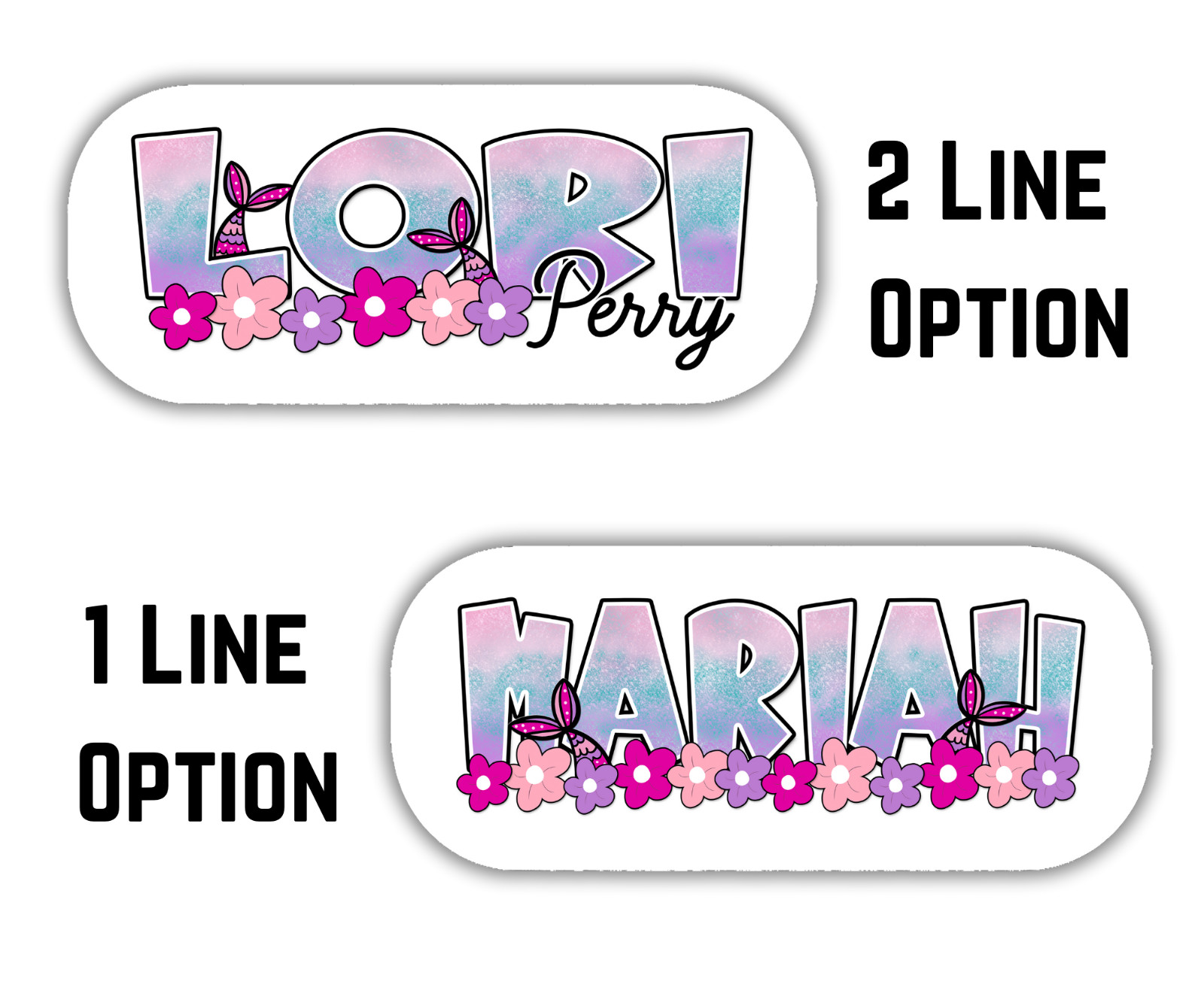 Custom Waterproof Mermaid Name Labels for School, Daycare, Lunchboxes & Gifts