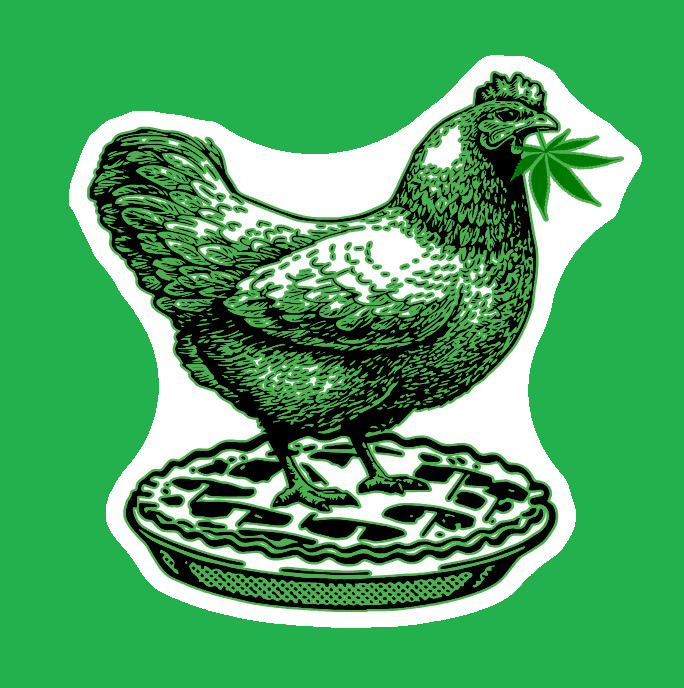 Weatherproof Chicken Pot Pie Weed Stickers Vinyl Decal Added Layer UV Safe Humor
