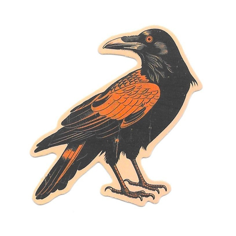 Raven Halloween Vinyl Sticker Die Cut Crow Decal for Scrapbooking Journal