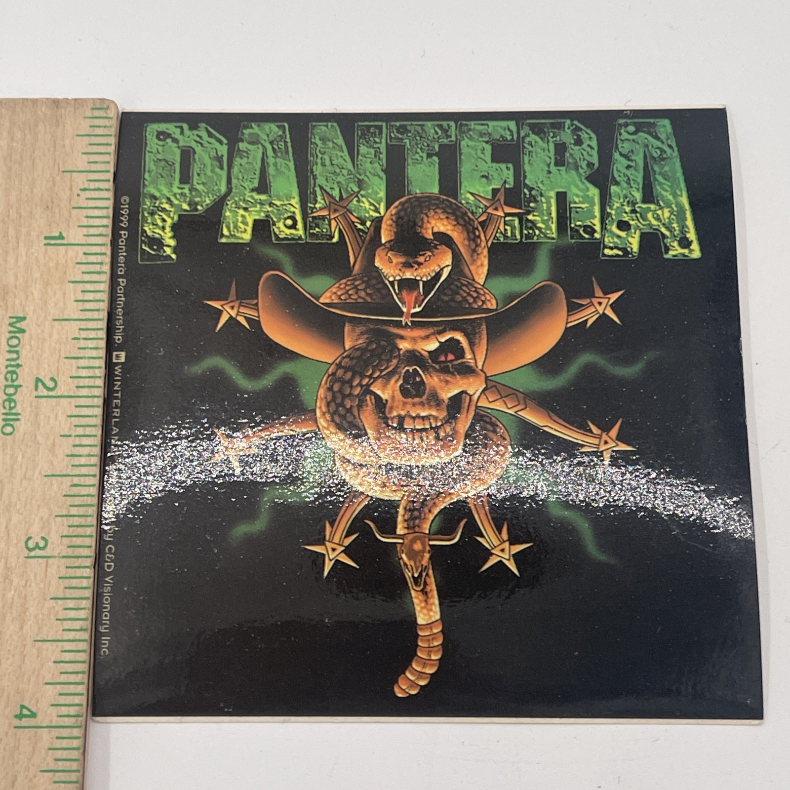 Pantera Band Snake & Skull Logo Sticker: Official, Retro 1999, By Winterland