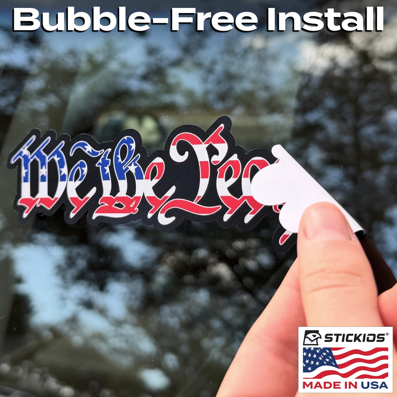 American Flag Car Stickers 2Pack Decals for Windows Made in USA