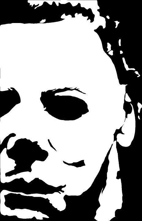 Michael Myers Mask 18 inch tall Vinyl Decal Halloween Horror Slasher Jason