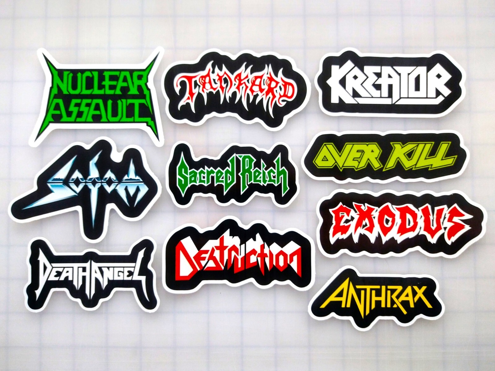 Thrash Metal Vinyl Sticker Pack (10) SET 1 punk crossover death black Hardcore