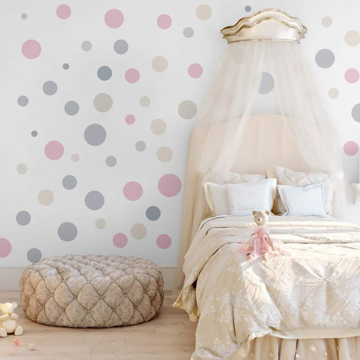 Runtoo Polka Dot Wall Decals for Girls Bedroom Colorful Boho Modern Wall Art …