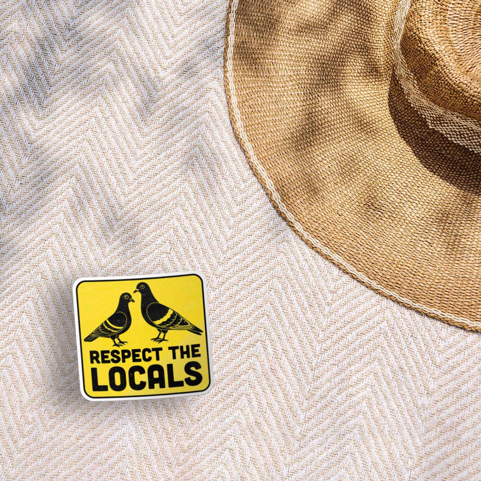 Respect the Locals Pigeon Sticker – Funny City Bird Decal for Water Bottle