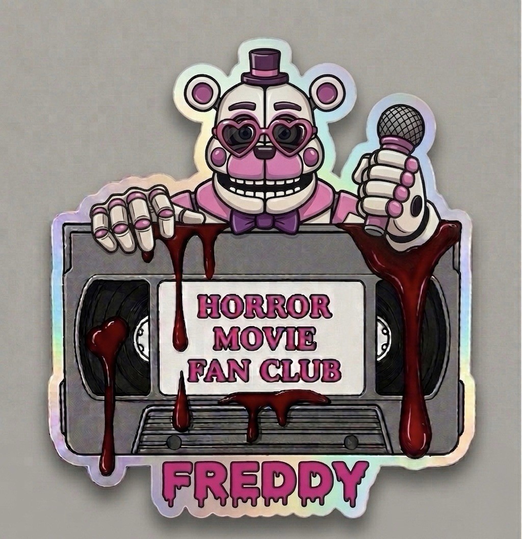 Holographic Horror Sticker VHS Tape – Art The Clown Terrifier Bloody