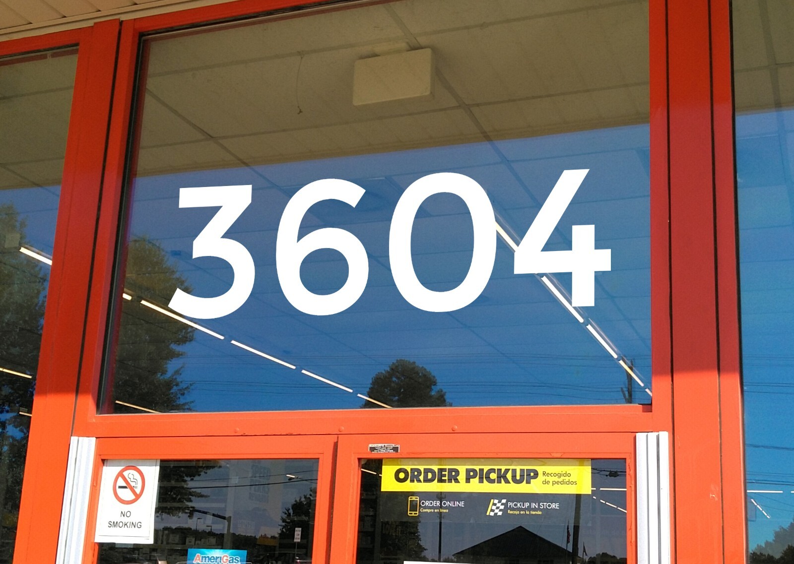 Bold Sans Serif Storefront Numbers Vinyl Decal – Transom Office Address – MONT –