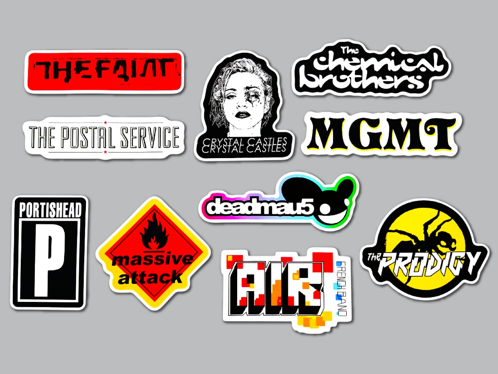 Electronic Dance Indie Sticker Lot (10 Pack) SET 1 crystal castles mgmt prodigy