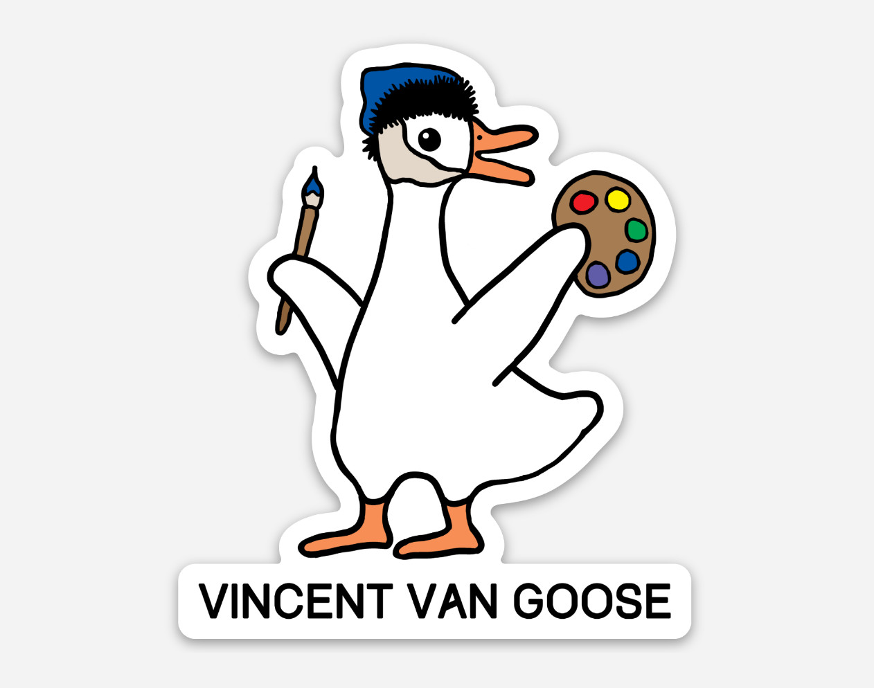 Vincent Van Goose Van Gogh Bird Art Pun Premium Vinyl Die Cut Sticker 2.59″ × 3″