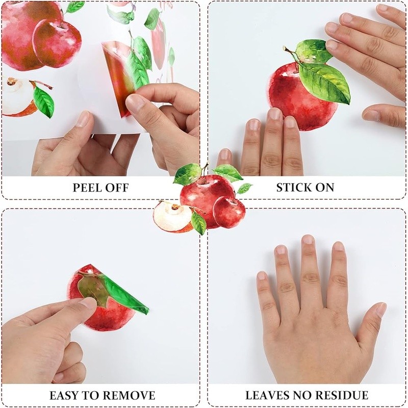 Vibrant Fruit Wall Stickers Kitchen Decor Peel & Stick Reusable Wall Art New