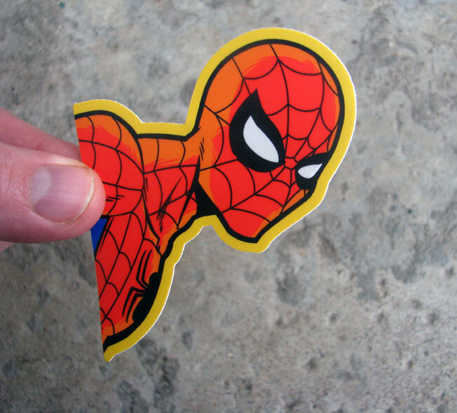 3" Peeking Spider-Man Vinyl Sticker 80s Marvel Car Laptop Comic Decal