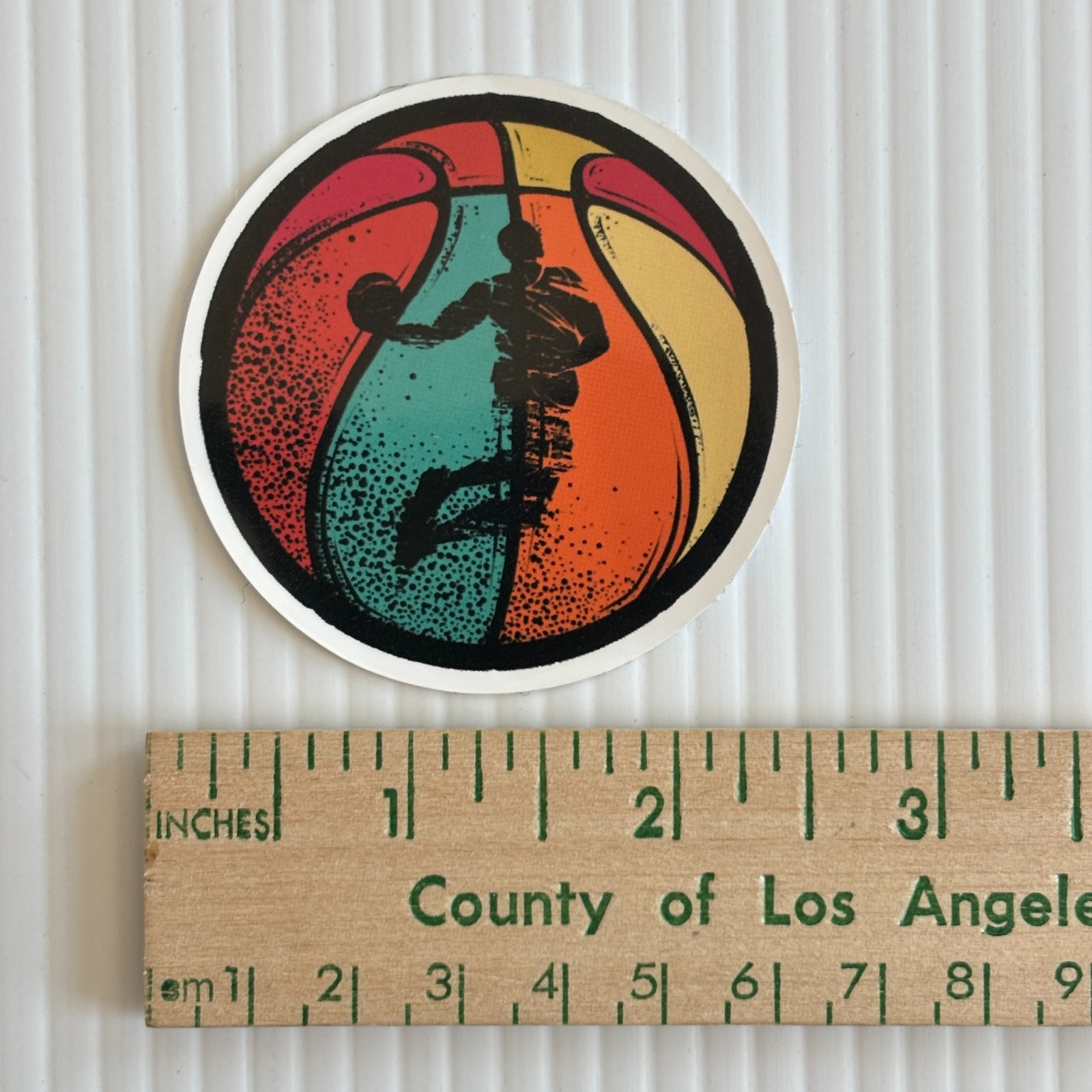 Basketball Sticker Round Circle 2.5in