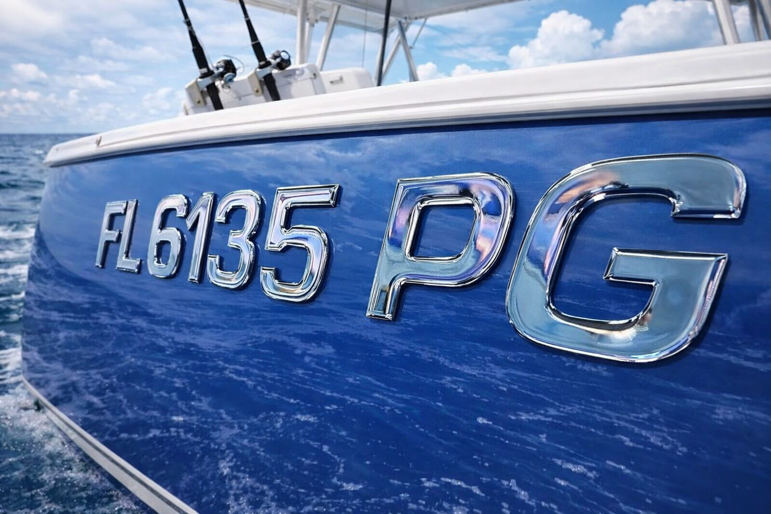 Boat Registration Numbers Marine Grade Waterproof Chrome PWC Jet Ski Boat Decals