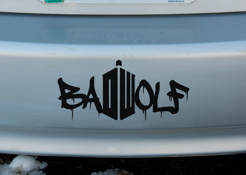 Bad Wolf Doctor Who Vinyl Sticker Car Window Door Bumper Decal DR Badwolf
