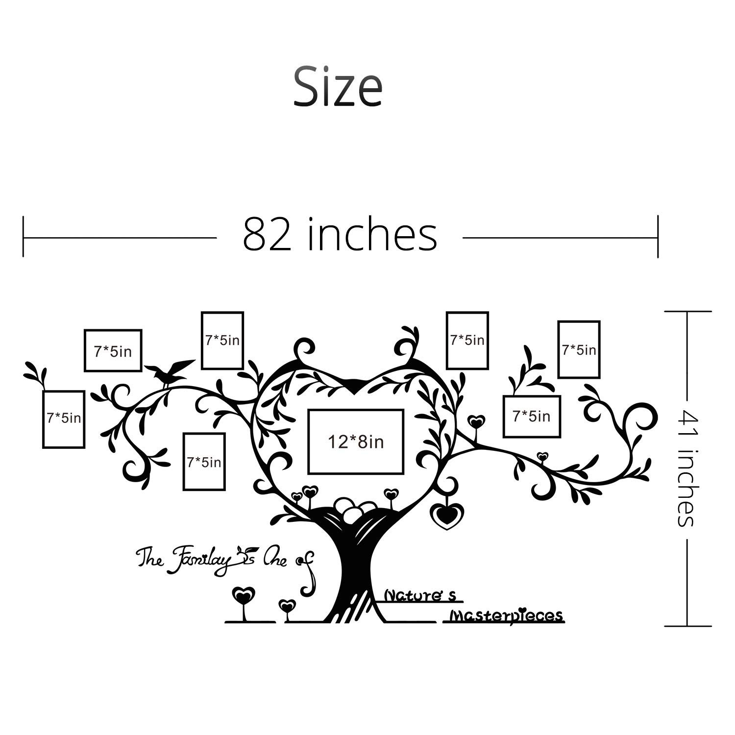 Love Family Tree Picture Frame Collage Removable 3D DIY Acrylic Wall Decor St…