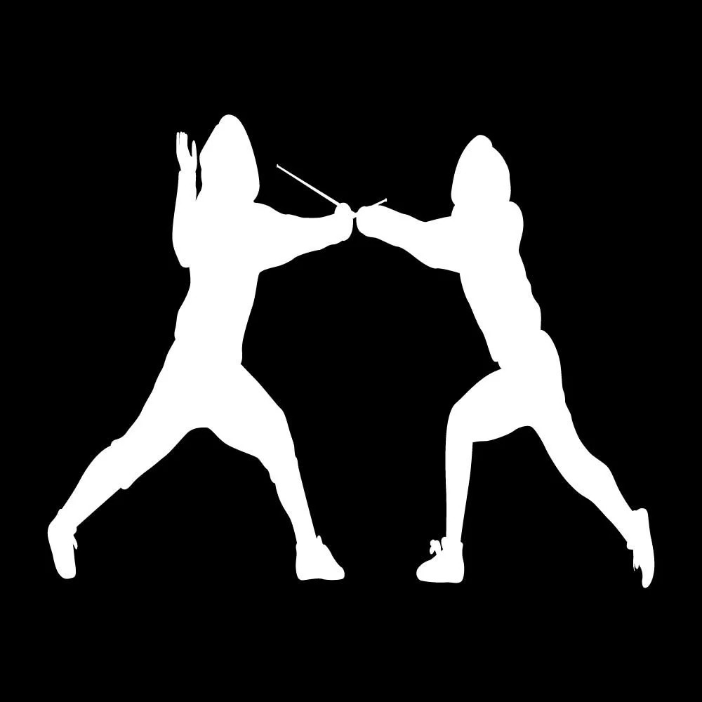 Fencing Fencer Foil Olympics Decal Sticker White Die Cut Vinyl