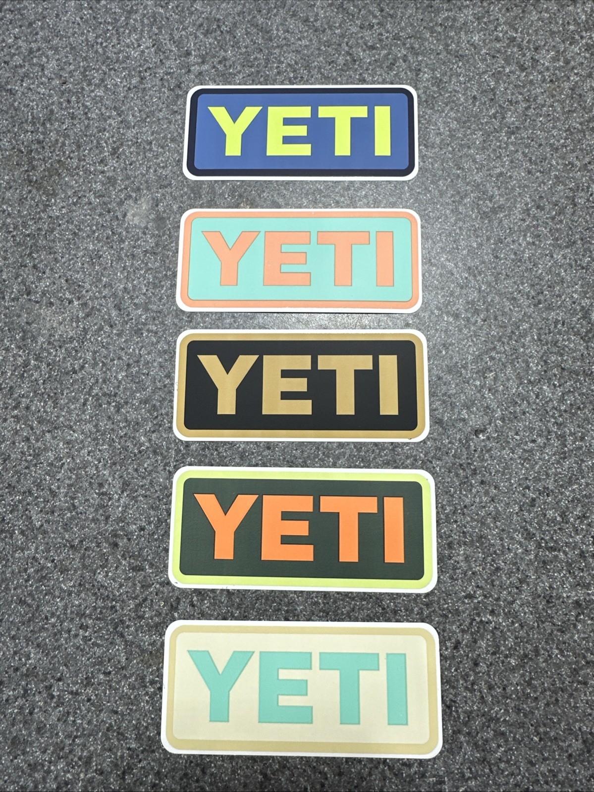 YETI 5 x LOT Authentic Vinyl Stickers Decals for Car Cooler Rambler Tumbler NEW