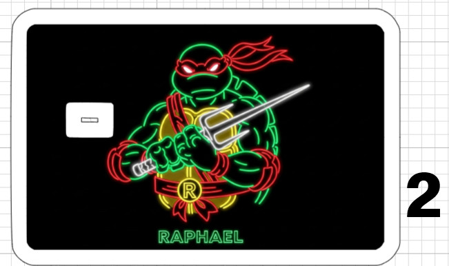 Teenage Mutant Ninja Turtles Credit Debit ATM Card Skin Sticker Neon TMNT USA