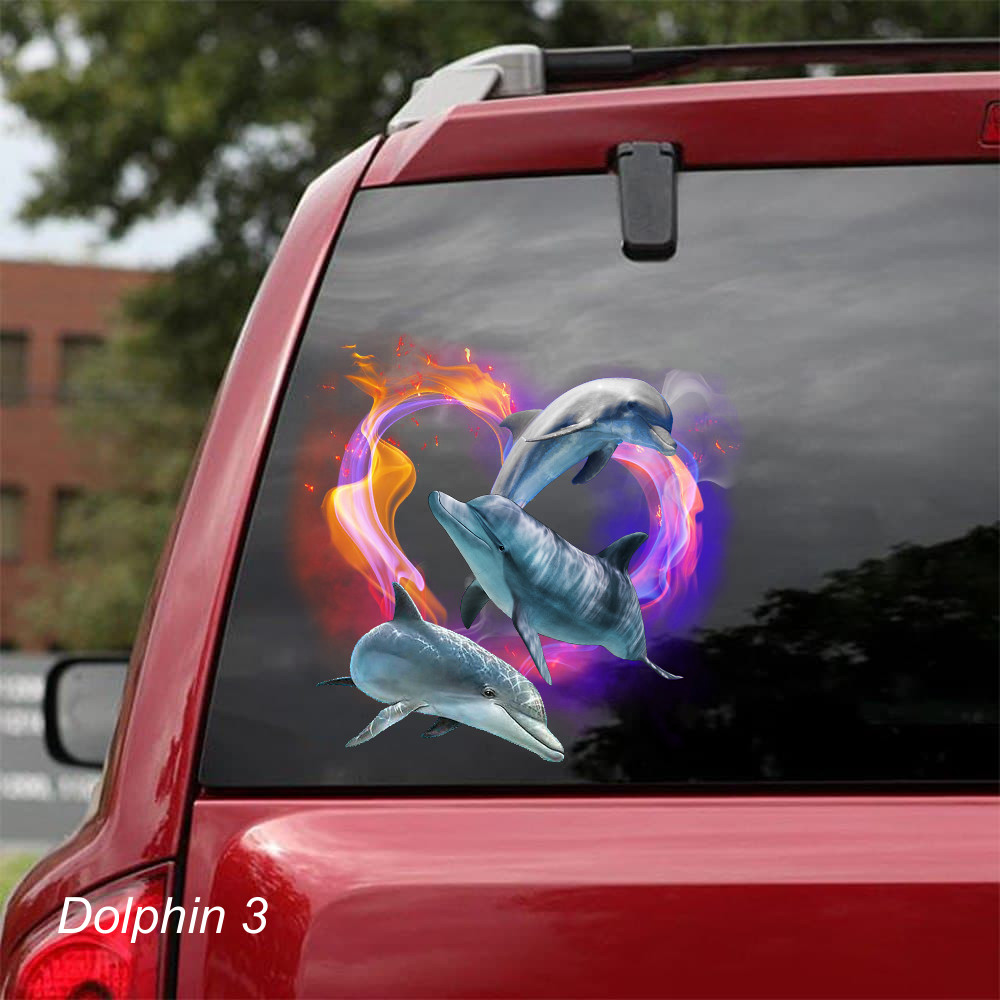 LARGE-SIZED CAR DECAL – DOLPHIN – 5 CHOICES