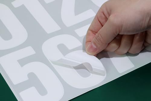 5sheet 0-9 Vinyl Self Adhesive Mailbox Number Sticker Waterproof 4in White