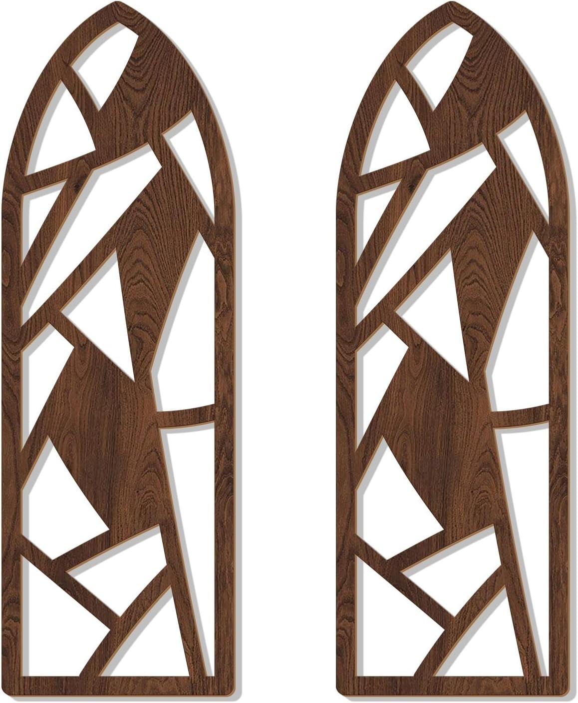 Chic 2-Piece Geometric Wall Decor Set – Modern Wooden Art for Living Spaces