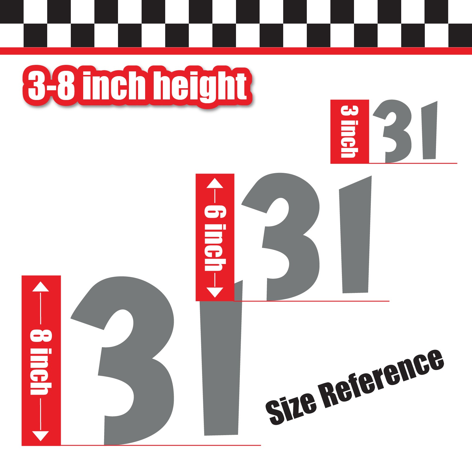 3x 3 Digit Custom Single Number Stickers Decal Locker Door Mailbox Cheri