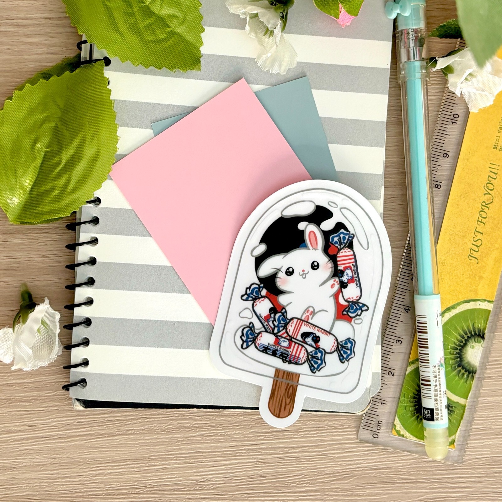 White Rabbit Candy Clear Transparent Die Cut Vinyl Sticker | Asian Snacks