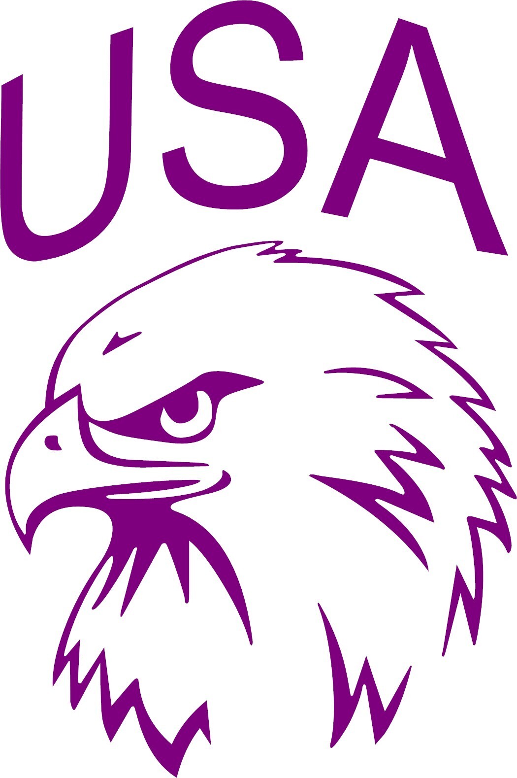 USA EAGLE HEAD VINYL DECAL In your choice of color 5.0"H X 3.5"W "