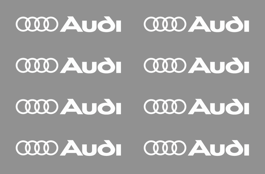 Audi Wheels Decals Stickers or Door Handle Graphics Vinyl Emblem SET OF 8 ,2"-5"