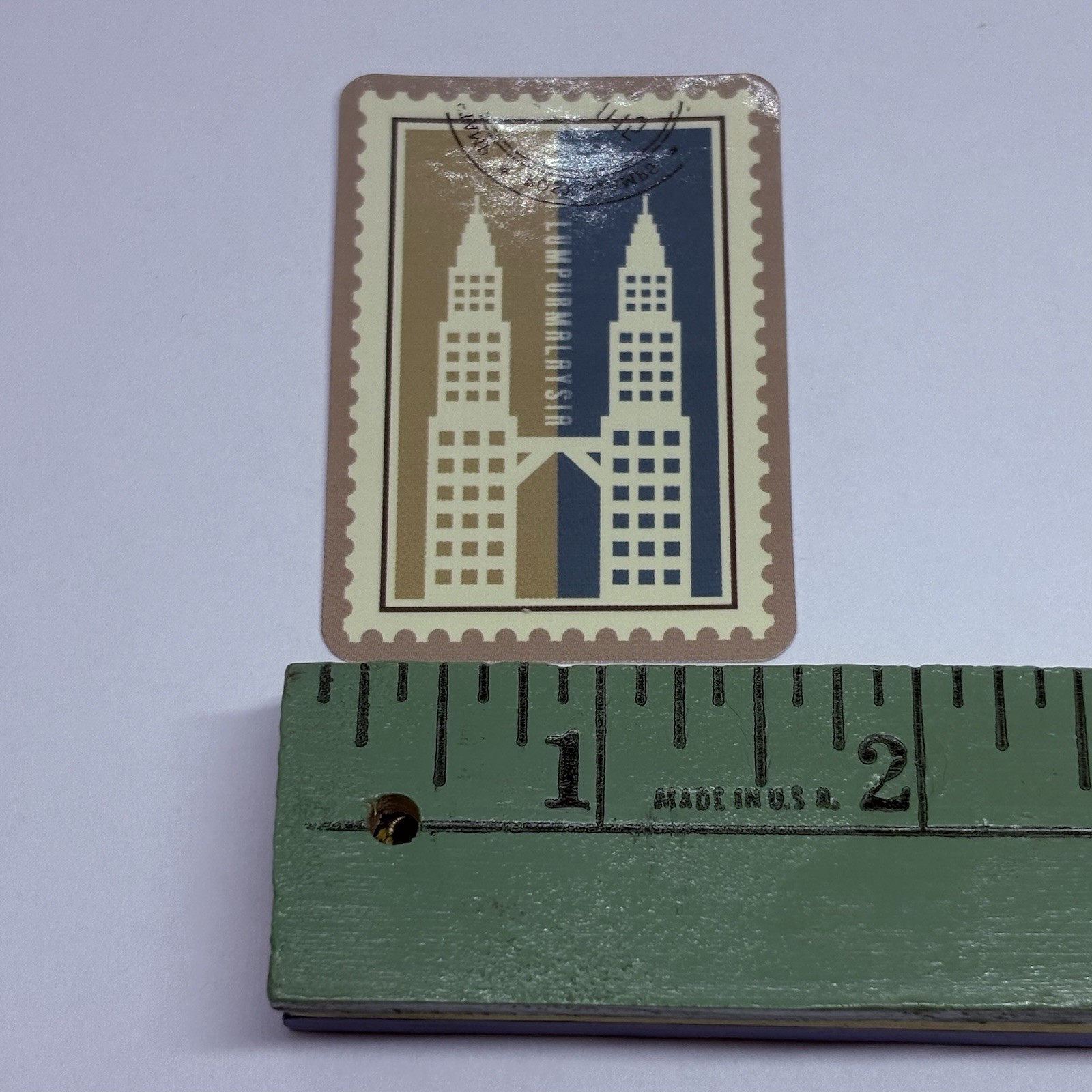 Petronas Twin Towers Postage Stamp Novelty Sticker Vinyl Decal Travel Art Tc9