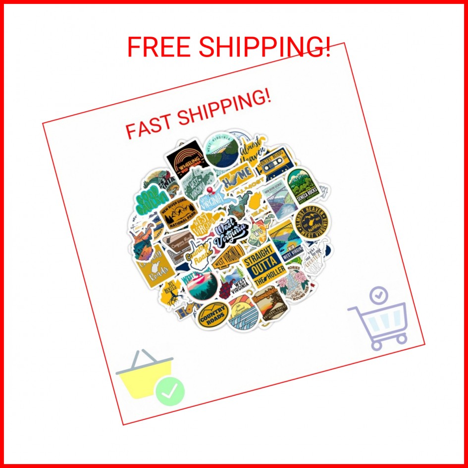 BulbaCraft 100Pcs West Virginia Stickers for Water Bottle and Laptop – West Virg