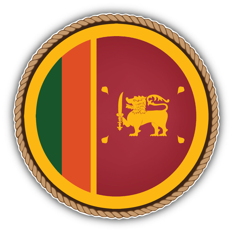Sri Lanka Flag Seal Label Car Bumper Sticker Decal