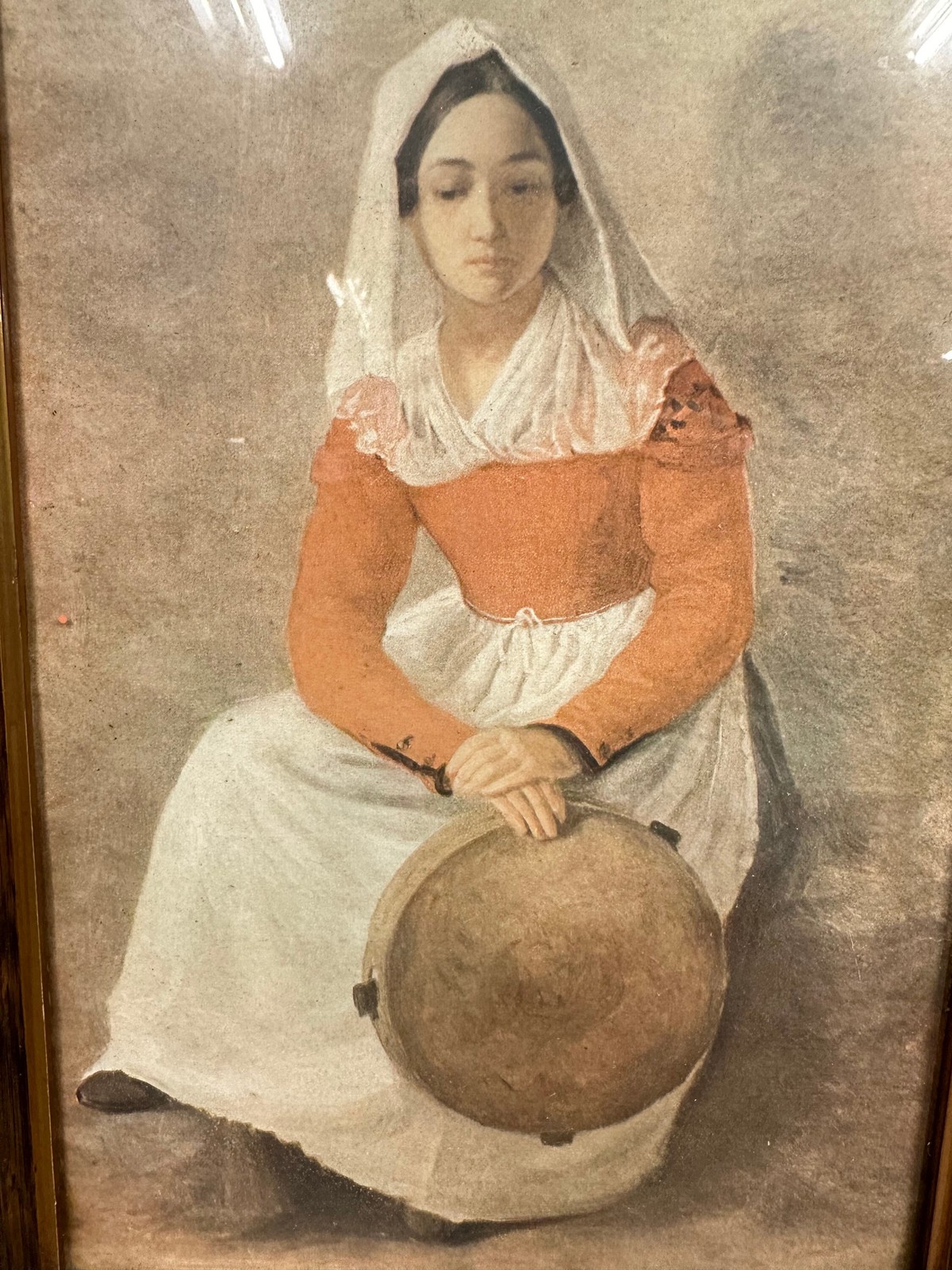 Vintage-inspired Copy Print of Adolph Tidemand's Annunziata with 1920s Frame