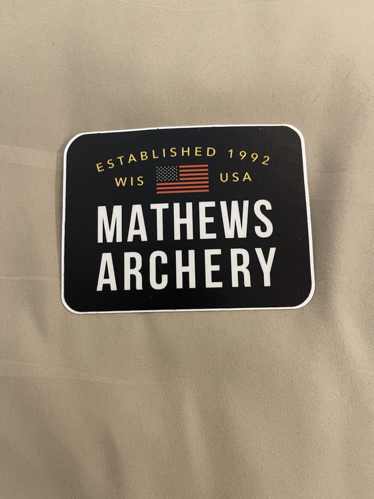 Mathews Archery Sticker Decal USA Flag Design Red White Blue Outdoor Bow Hunting