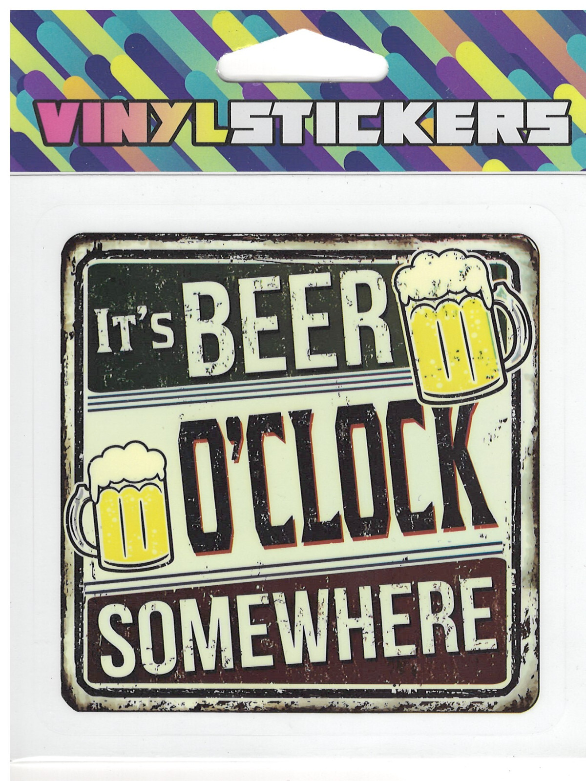 It's Beer O Clock Slogan High Quality Vinyl Sticker UV/Weather Resist