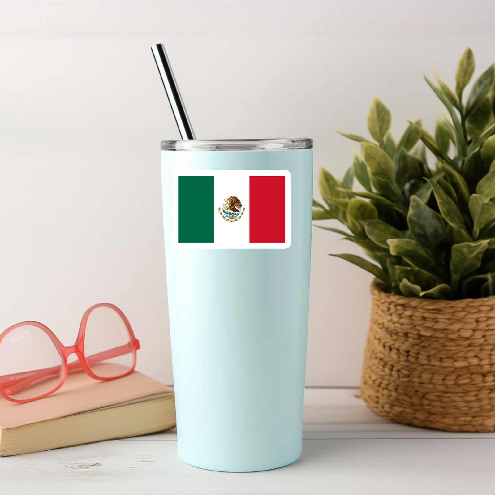 6-Pack Vibrant Mexico Flag Stickers – Durable Vinyl for Cars, Laptops, Windows