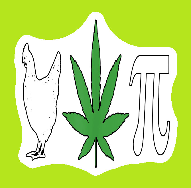 Weatherproof Chicken Pot Pie Weed Stickers Vinyl Decal Added Layer UV Safe Humor